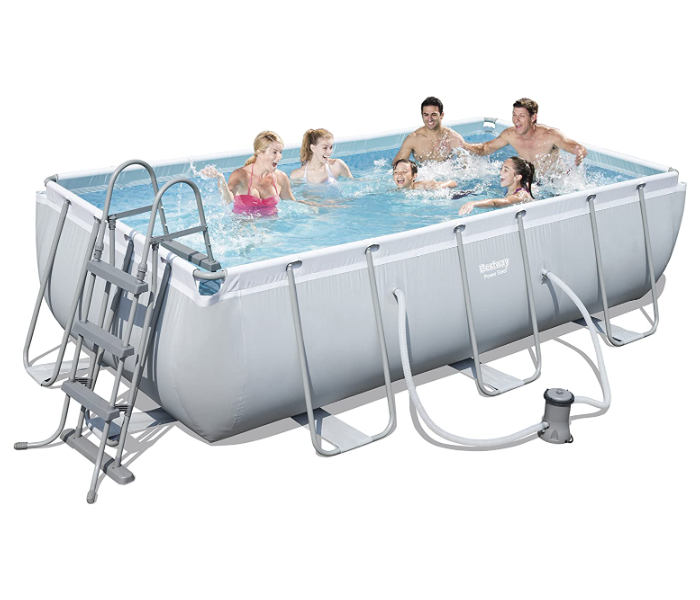 Bestway 56441 Power Steel Above Ground Swimming Pool -Grey - Zoom Image 1