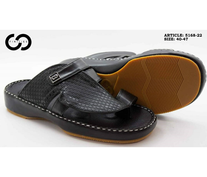 Finities 5168-22 44 EU Arabic Med Sandal For Men -Black - Zoom Image