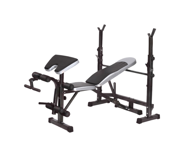 Body Line Sport Multi-Position Fitness Weight Lifting Bench With Leg Press -Black - Zoom Image