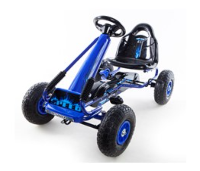 A-15 Four Wheeled Pedal Car with Air Wheels Brake Clutch - Blue - Zoom Image