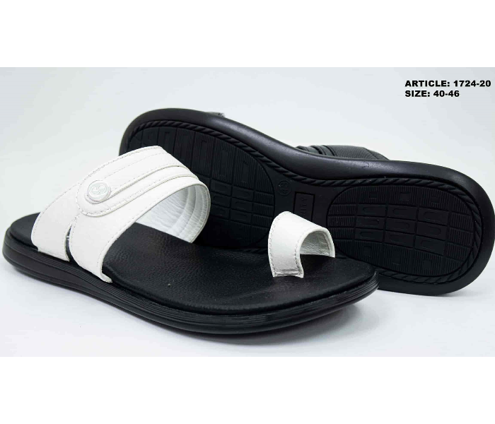 1724-20 42 EU Comfortable Stylish Flat Sandal For Men  -White - Zoom Image