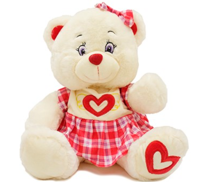 W4-4744-2A 30CM Dressed Bear Soft Doll for Kids - Cream - Zoom Image