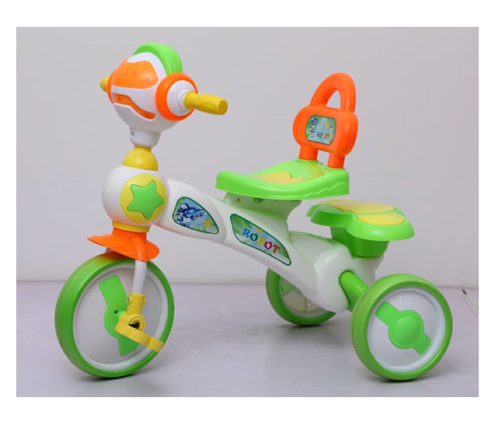 HT003 Ride On Toy Tricycle Music Light and Pedals for Kids - Green and Orange - Zoom Image