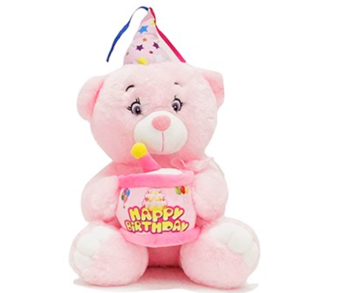 W4-4776-1 33CM Happy Birthday Bear Soft Doll for Kids - Pink - Zoom Image