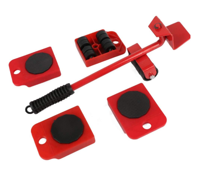 Set of 5 Piece Heavy Duty Furniture Lifter with 4 Sliders - Red - Zoom Image 3