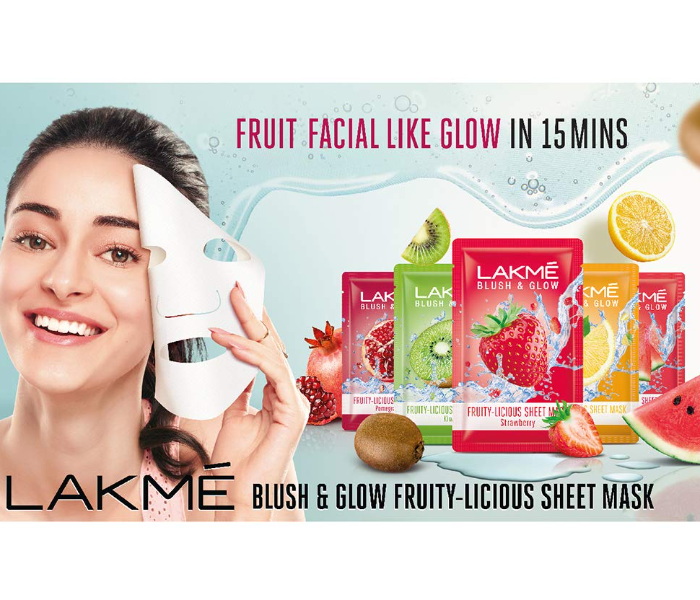 Lakme Blush and Glow Strawberry Blast Sheet Mask  - Zoom Image 4