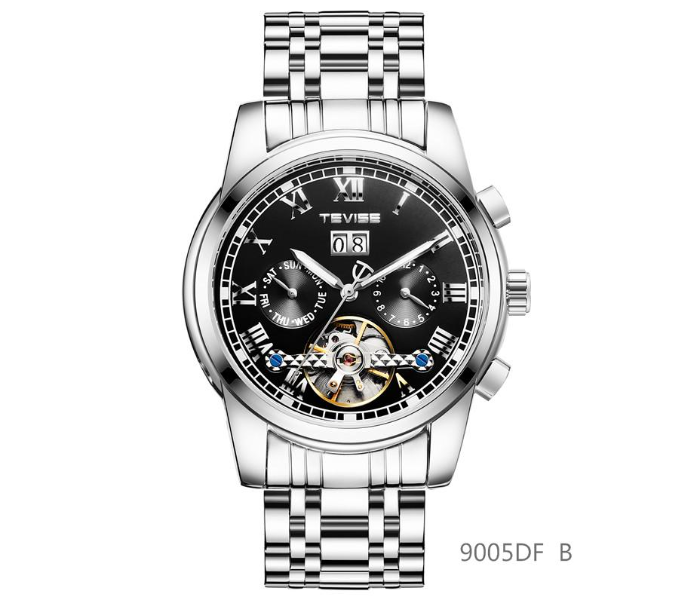 Tevise 9005DF Multifunction Full Automatic Mechanical Watch For Men - Black - Zoom Image