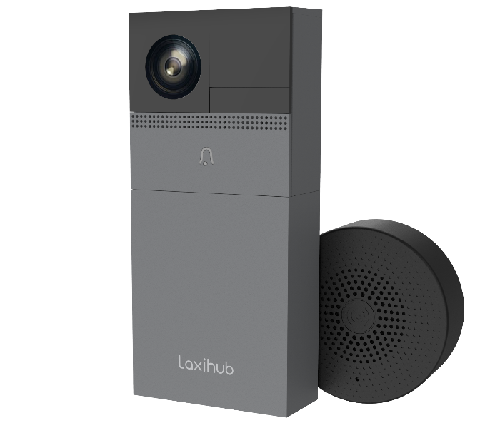 Laxihub HM013 6700mAh B1 Wireless Battery Powered 1080P Video Door Bell - Grey and Black - Zoom Image 2