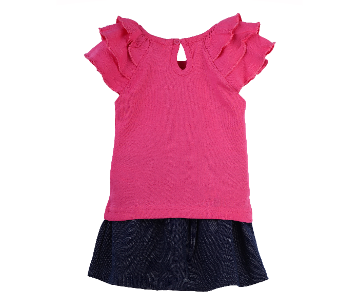 Popees Things F Comfortable Top with Skirt for 1 Year Babies - Pink and Blue - Zoom Image 2