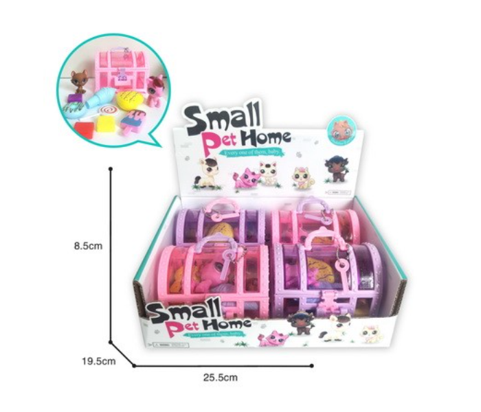 HX022B 4 Pieces Small Pet Home Toy Playset for Kids - Pink - Zoom Image