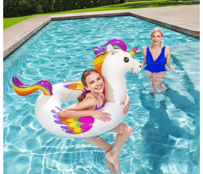 Bestway 36159 119Cm X 91Cm PVC Fantasy Unicorn Swimming Ring -White - Zoom Image 2