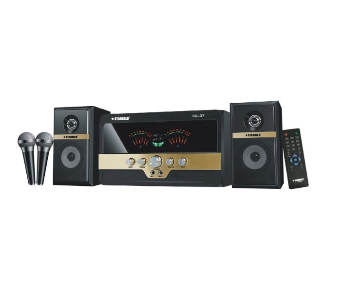 Stargold SG-G7 Home Theatre System With 2 Microphone and Micro SD Card Slot -Black and Gold - Zoom Image 1