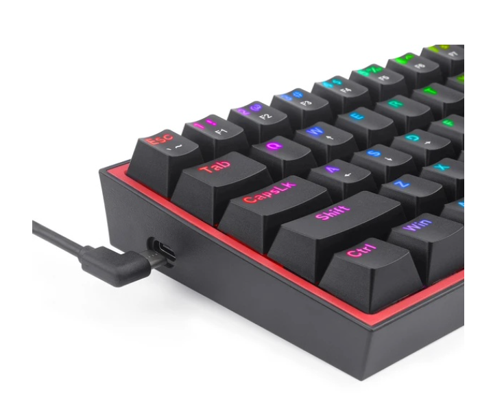 Redragon K617-RGB Compact Mechanical Wired RGB Gaming Keyboard - Black - Zoom Image 2