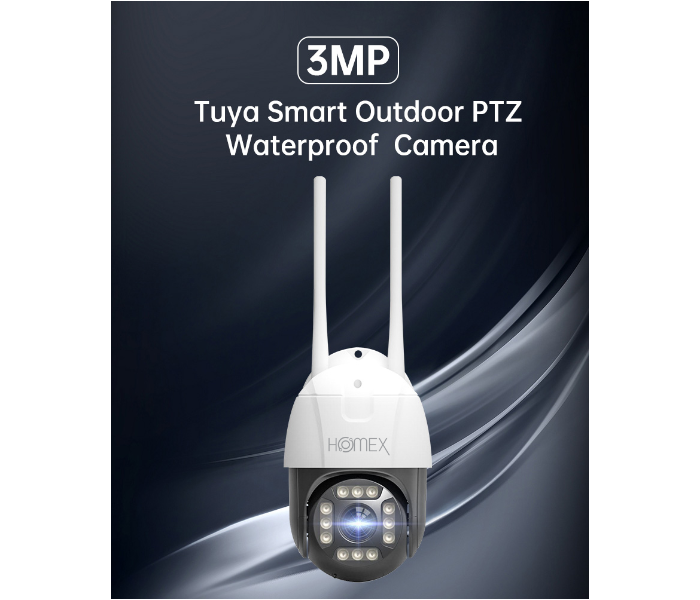 Homex HM019 Smart Wifi 3MP PTZ Camera - White and Grey - Zoom Image 1