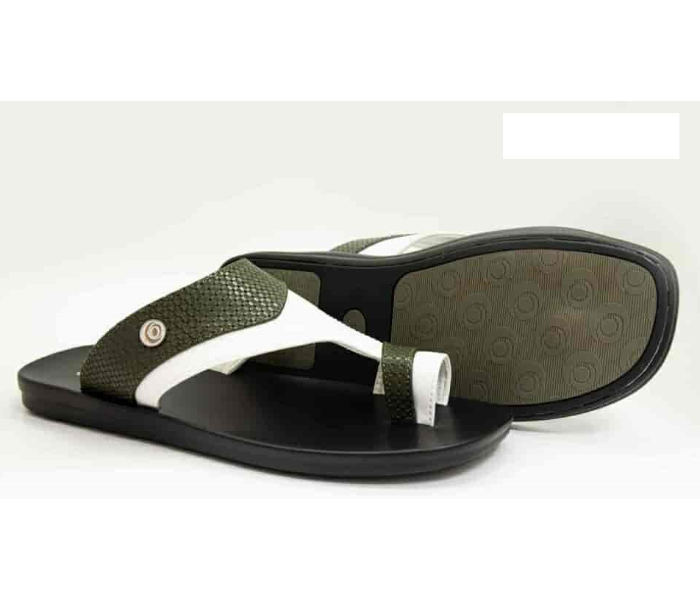 Odyssey 1290-20 41 EU Stylish Flat Sandal for Men - Olive and White - Zoom Image