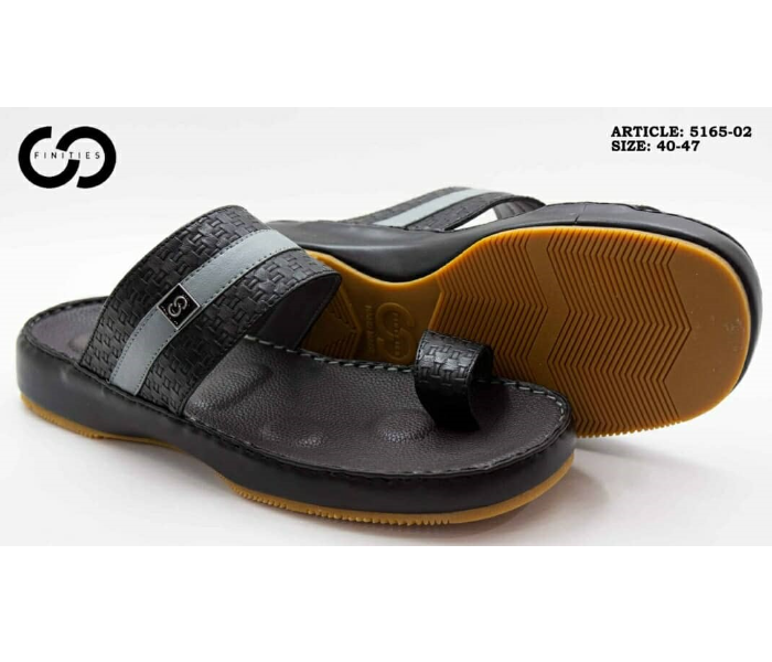 Finities 5165-02 43 EU Arabic Med Sandal For Men -Black - Zoom Image