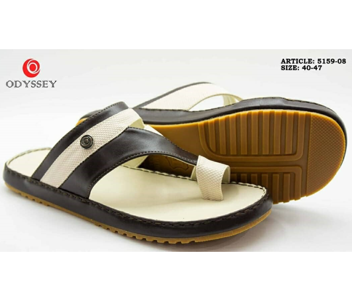 Odyssey 5159-08 47EU Arabic Sandal For Men -Brown and Cream - Zoom Image