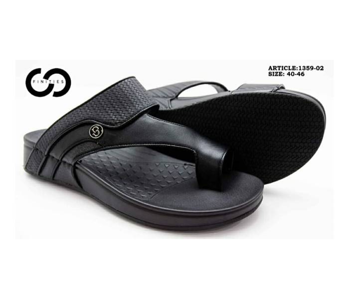 Finities 1359-02 40 EU Comfortable Stylish Casual Sandal For Men -Black - Zoom Image