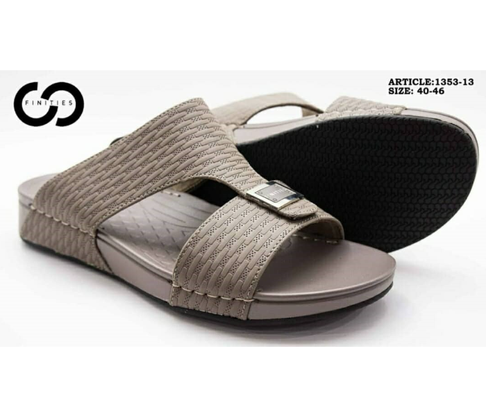 Finities 1353-13 42 EU Comfortable Stylish Flat Sandal For Men  -Grey - Zoom Image