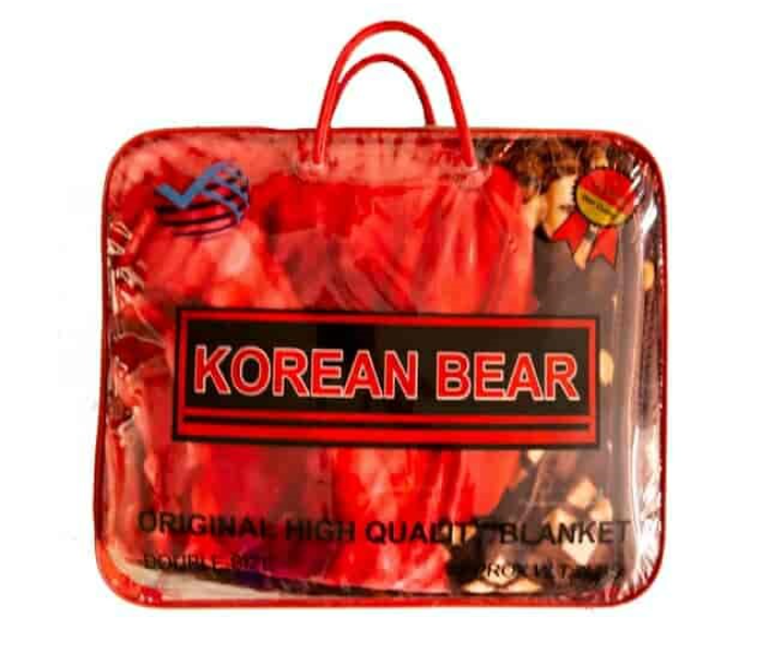 Korean Bear KRB200 Double 2Ply Super Soft Comfortable Blanket -Red - Zoom Image