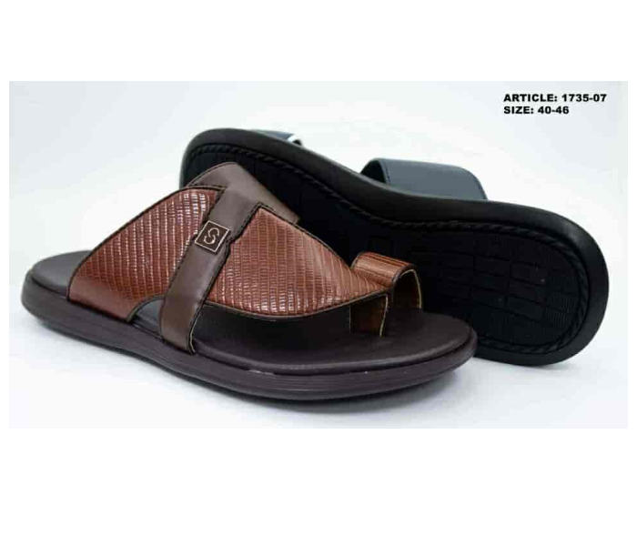 1735-07 EU 44 Stylish Comfort Flat Sandal for Men - Coffee - Zoom Image