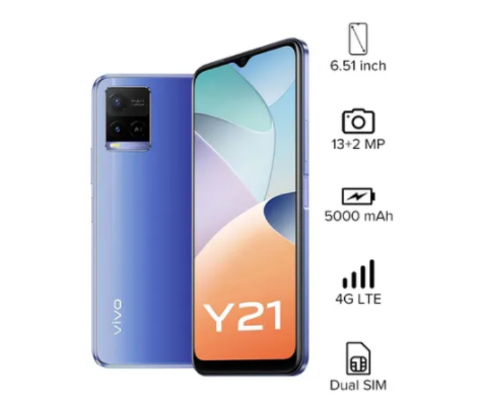 Vivo Y21 4GB RAM 64GB 4G Smartphone - Metallic Blue - Zoom Image 5