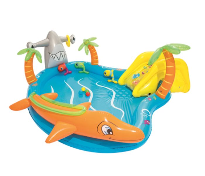 Bestway 53067 2.80X2.57X87Cm Vinyl Sea Life Play Center Swim Pool -Blue and Orange - Zoom Image