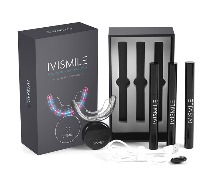 Ivismile Advanced Battery Teeth Whitening Device Home Kit with LED Light Technology - Black - Zoom Image 3