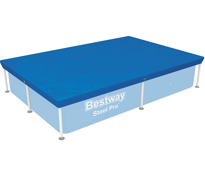 Bestway 58103 2.21M X 1.50M X 43Cm PE Rectangle Swimming Pool Cover -Blue - Zoom Image 1