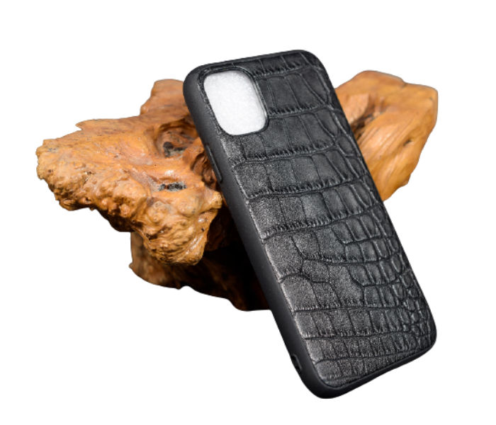 Lab 6 LBCLP001 Crocodile Leather Plain Clp iPhone 11 Pro Mobile Case - Black - Zoom Image 3