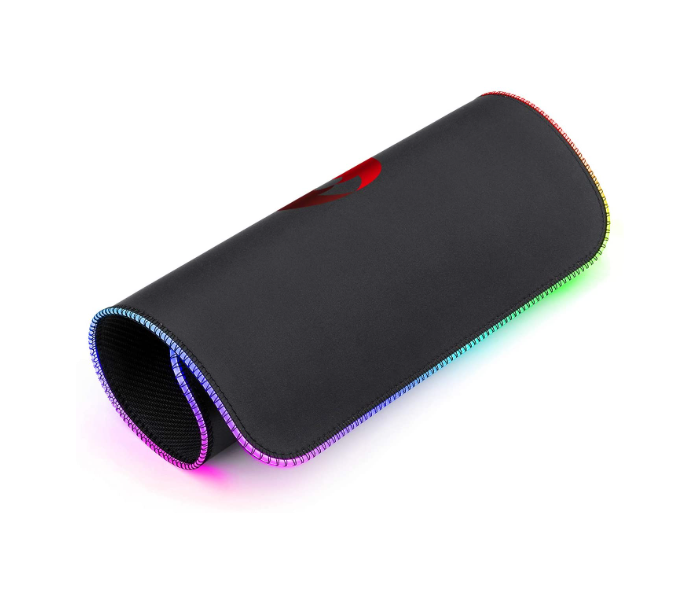 Redragon P026-RGB Pluto RGB LED Large Soft Matt Gaming Mouse Pad with Nonslip Base and Stitched Edges - Black - Zoom Image 7