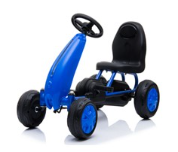 B001 Durable Four Wheeled Pedal Car with Curved Seat - Blue - Zoom Image