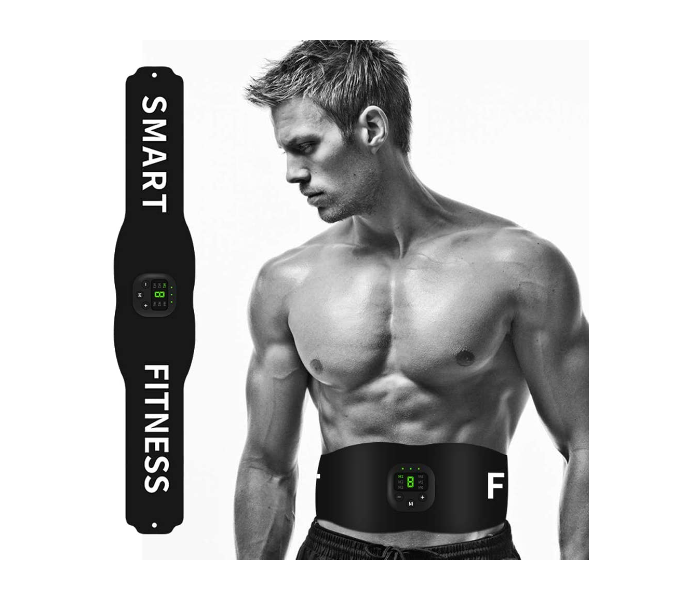 Micro Current Fitness Belt Home Muscle Training Device with Digital Display - Black - Zoom Image 1