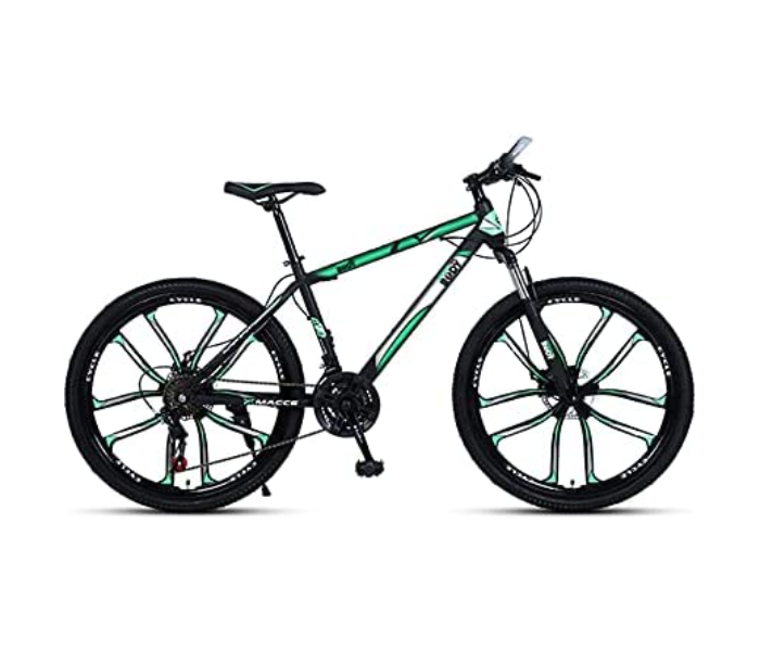 Body Line MIGHYT 10K 26 Inch Carbon Steel Bike Mighty With Bicycle With Sealed Central Shaft And Shock Absorption Front Fork -Black and Green - Zoom Image