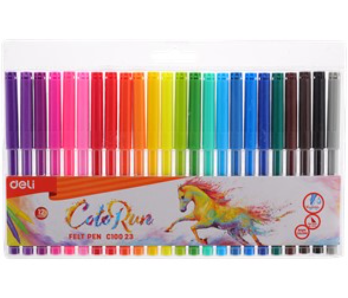 Deli C10023 12 Colors Color Run Felt Pen - Zoom Image