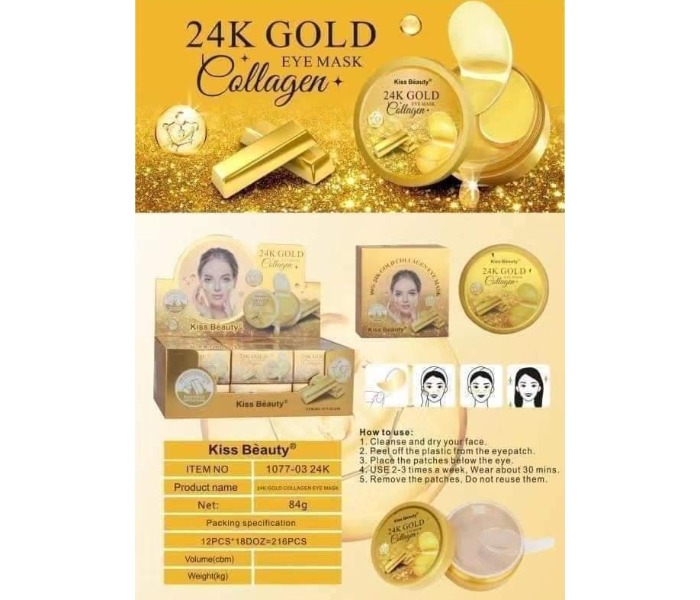 99 Percent 84g 24k Gold Collagen Eye Mask for Women - Gold - Zoom Image 3