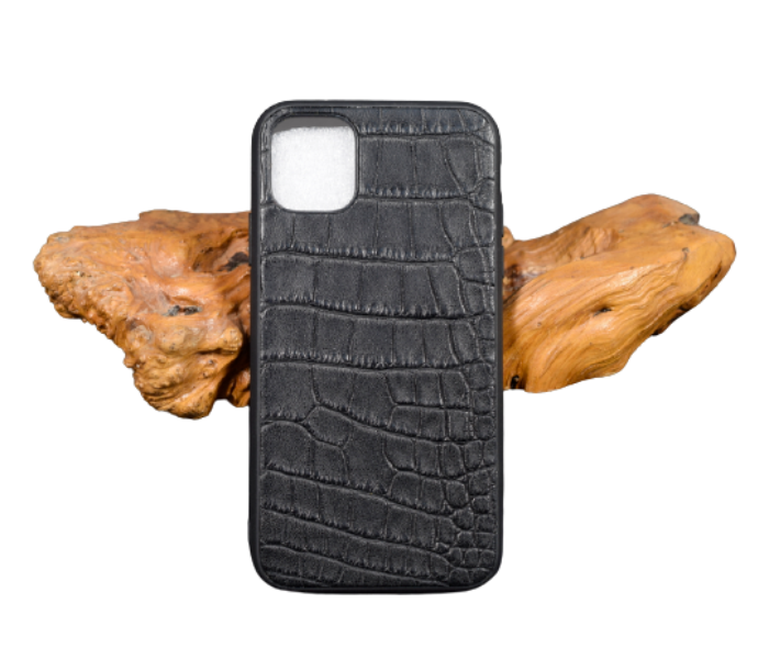 Lab 6 LBCLP001 Crocodile Leather Plain Clp iPhone 11 Pro Mobile Case - Black - Zoom Image 1