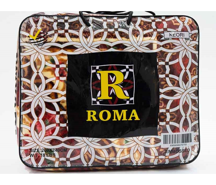 Roma RM750 2Ply 7.5Kg Embossed Super Soft Comfortable Blanket -Red and Cream - Zoom Image