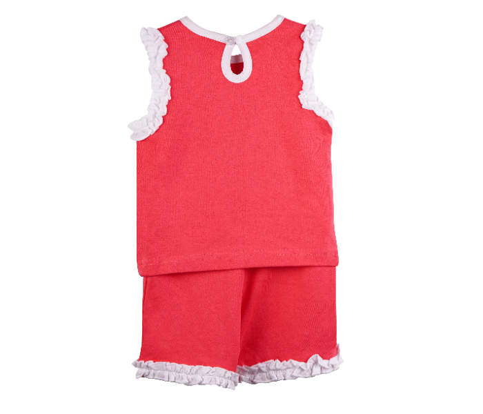 Popees Portia Comfortable Sleeveless Tshirt with Shorts for 2 Years Babies - Red - Zoom Image 2