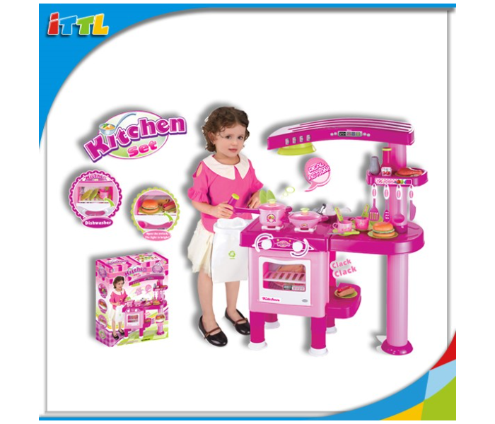 008-82 Kitchen Accessories Play Set for Kids - Pink - Zoom Image