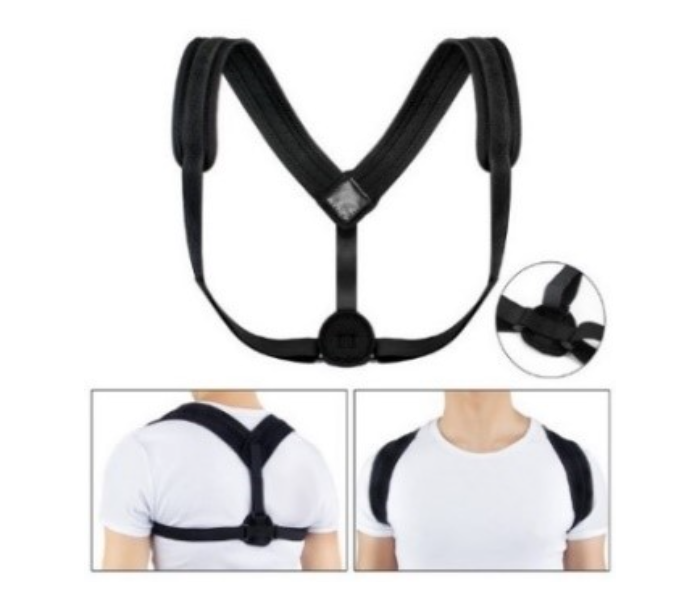 Pain relief and Improve Temperament Smart Ways Posture Corrector - Black - Zoom Image