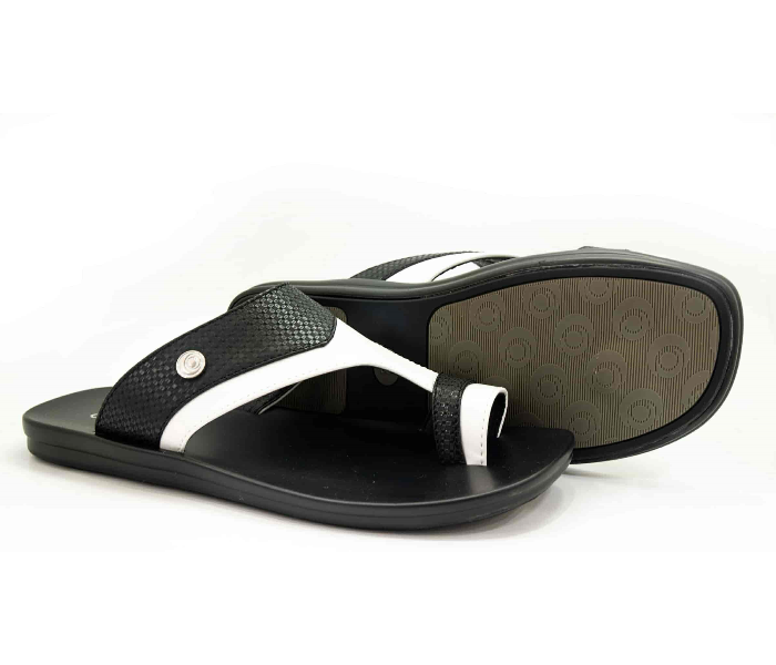 Odyssey 1290-02 44 EU Flat Sandal for Men - Black and White - Zoom Image