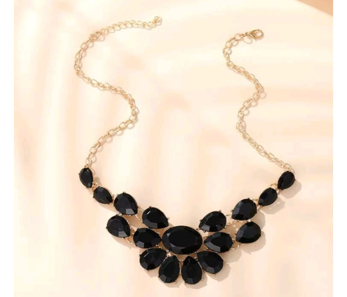 Attractive Gemstone Decor Necklace for Women - Black - Zoom Image