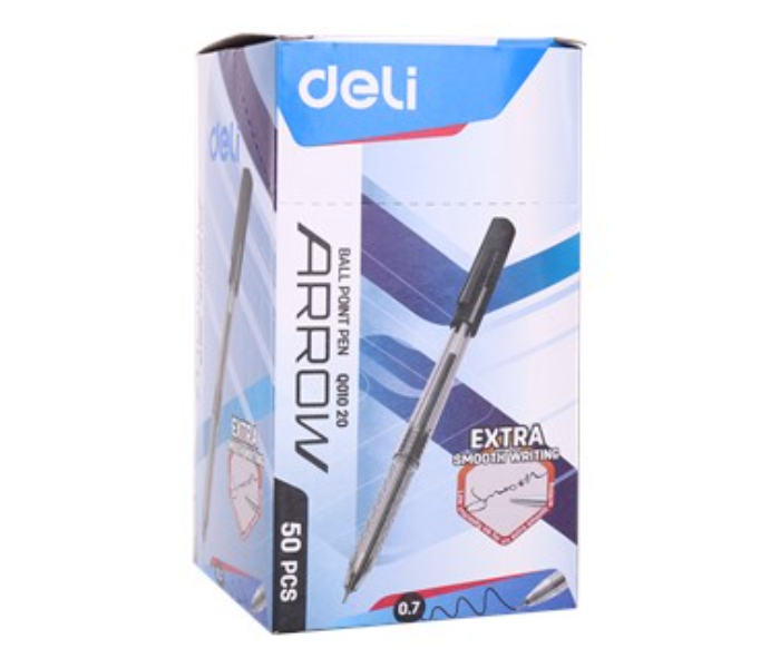 Deli Q01020 50 Piece 0.7mm Mini Tip Ball Point Pen - Black - Zoom Image