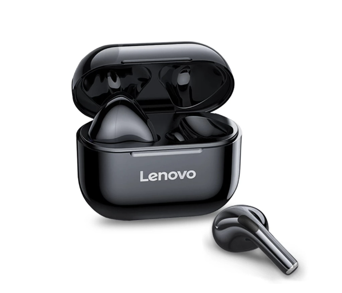 Lenovo LP40 Wireless Bluetooth 5.0 TWS Earphones with Touch Control IP54 Waterproof and HiFi Music - Black - Zoom Image 3