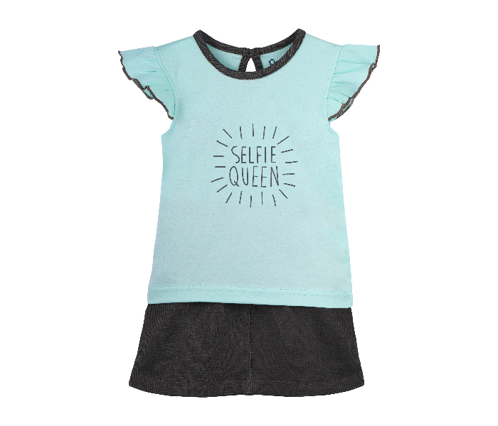 Popees Kessel Half Sleeve Top with Pant for 3 Year Babies - Blue and Black - Zoom Image 1