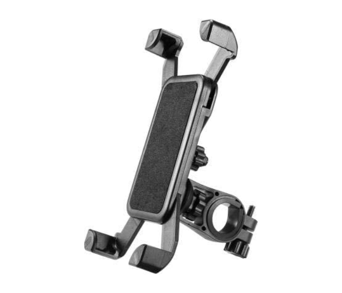 B09CZBYBPP High Quality Aluminum Buckle Design Anti Slip Elastic Silicon Hold Bike Mobile Mount - Silver - Zoom Image