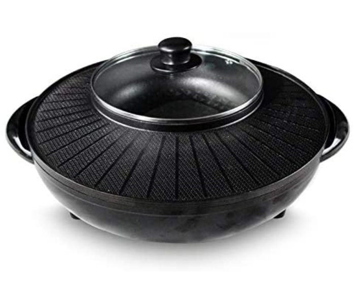 2 in 1 Non-Stick Smokeless Multi-Function Electric Barbecue Oven - Black - Zoom Image 7