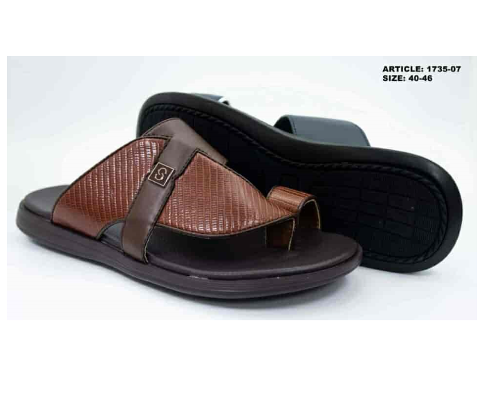 1735-07 EU 41 Stylish Comfort Flat Sandal for Men - Coffee - Zoom Image