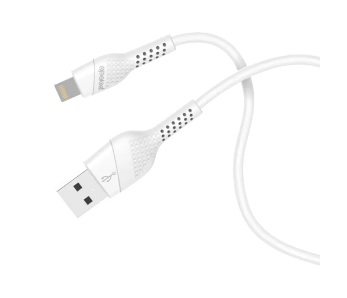 Porodo PD-L12-WH 1.2 Meter Super Durable and Fast Charging PVC Lightning Cable - White - Zoom Image